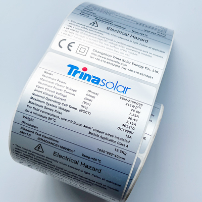 Stampa dell'autoadesivo adesivo di Matte Silver Thermal Transparent Polyester del codice a barre dell'ANIMALE DOMESTICO