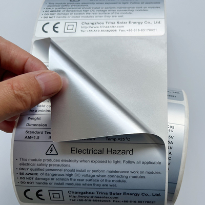 Stampa dell'autoadesivo adesivo di Matte Silver Thermal Transparent Polyester del codice a barre dell'ANIMALE DOMESTICO