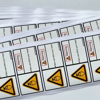 Etichette impermeabili che avvertono logo su ordinazione d'imballaggio degli autoadesivi del vinile