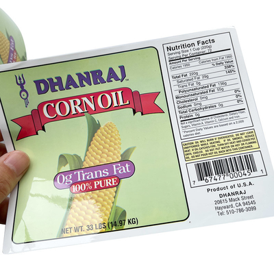 CMYK che stampa la stampante su misura adesiva d'imballaggio Label del rotolo della bottiglia dell'alimento degli autoadesivi del vinile