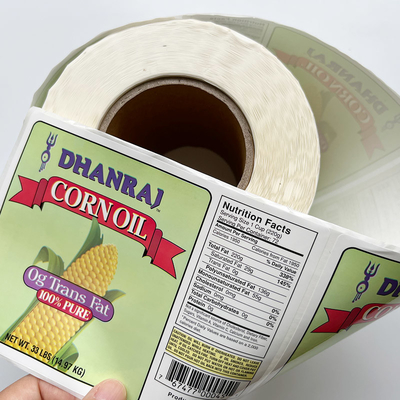 CMYK che stampa la stampante su misura adesiva d'imballaggio Label del rotolo della bottiglia dell'alimento degli autoadesivi del vinile