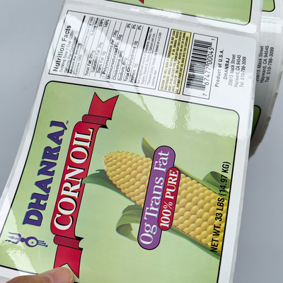 CMYK che stampa la stampante su misura adesiva d'imballaggio Label del rotolo della bottiglia dell'alimento degli autoadesivi del vinile
