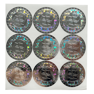 Effetto su misura dell'arcobaleno di Logo Circle Holographic Sticker Label