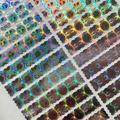 Effetto su misura dell'arcobaleno di Logo Circle Holographic Sticker Label