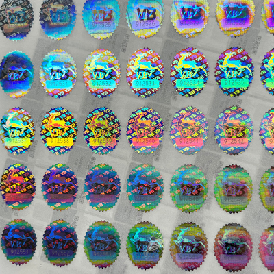 Effetto su misura dell'arcobaleno di Logo Circle Holographic Sticker Label