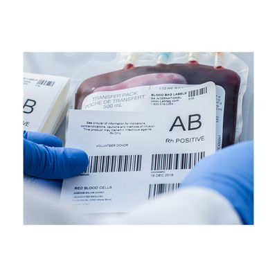 Autoadesivo di stampa UV della borsa del sangue di rettangolo per gli ospedali