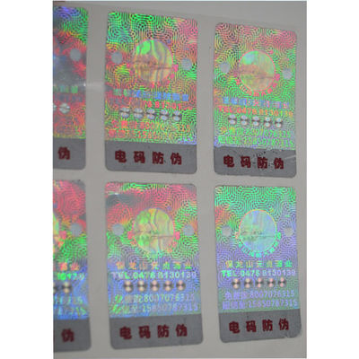 Etichette di Matte Lamination Tamper Evident Security, autoadesivi olografici trasparenti
