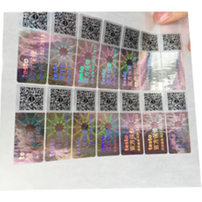 Etichette di Matte Lamination Tamper Evident Security, autoadesivi olografici trasparenti