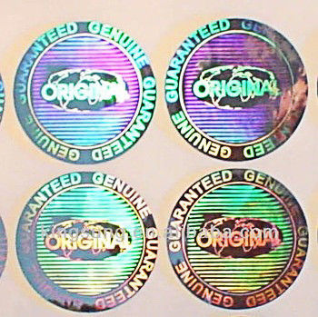 Autoadesivo dell'ologramma dell'argento di colore di ISO9001 2008 CMYK, autoadesivi su ordinazione dell'ologramma di sicurezza