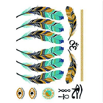 Autoadesivo del tatuaggio del corpo della stagnola di oro