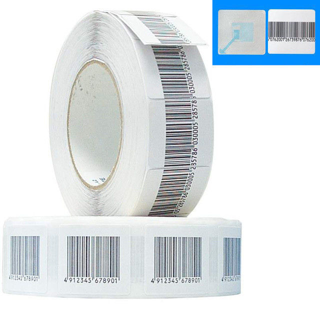 Anti etichetta molle dell'autoadesivo del codice a barre di furto rf 4*4cm 8,2 megahertz di EAS di sicurezza di rotolo del codice a barre